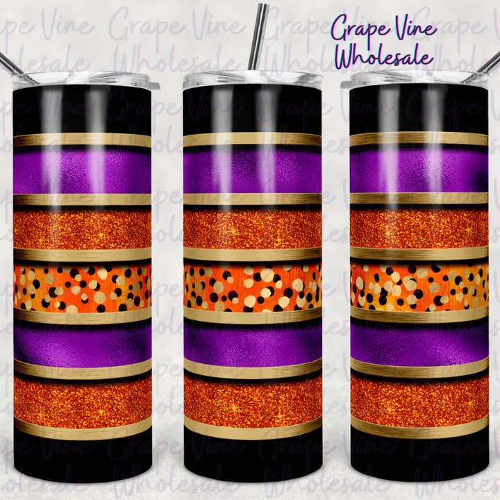 Copo de 20oz com Risca de Candy Corn por atacado de GrapeVineWholesale