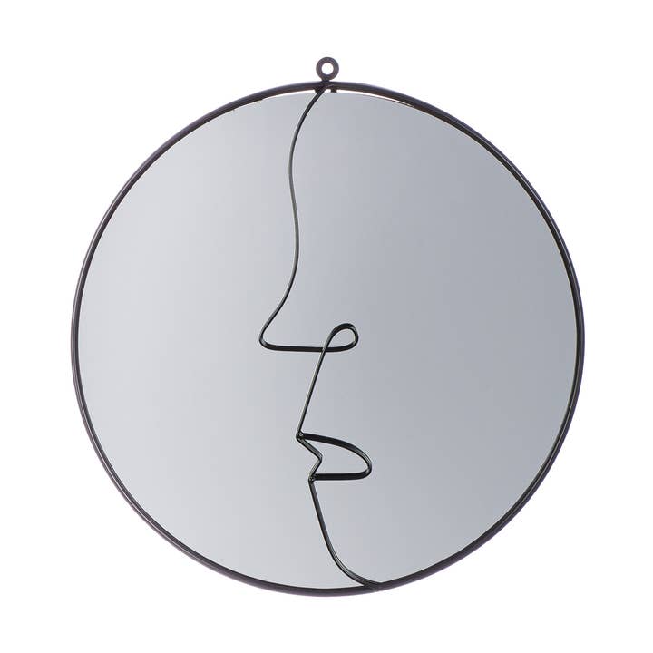 Ansiktsspegel, svart h.42 cm för wholesale av Gilde Handwerk Macrander GmbH & Co. KG
