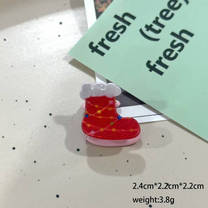 SoapElenGlen - Wholesale Hair Clip - Women's - Santa & Snowman Mini Hair Clip,Christmas Themed Hair Claw3