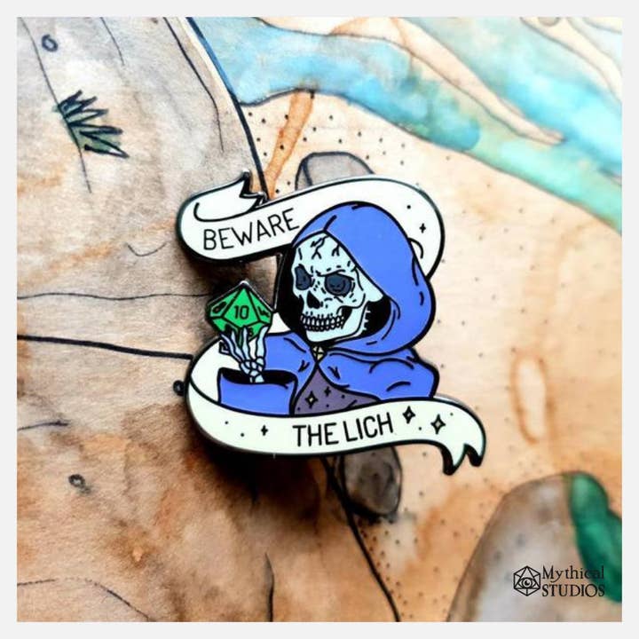 Lich Hard Enamel Pin for wholesale by Mythical Studios