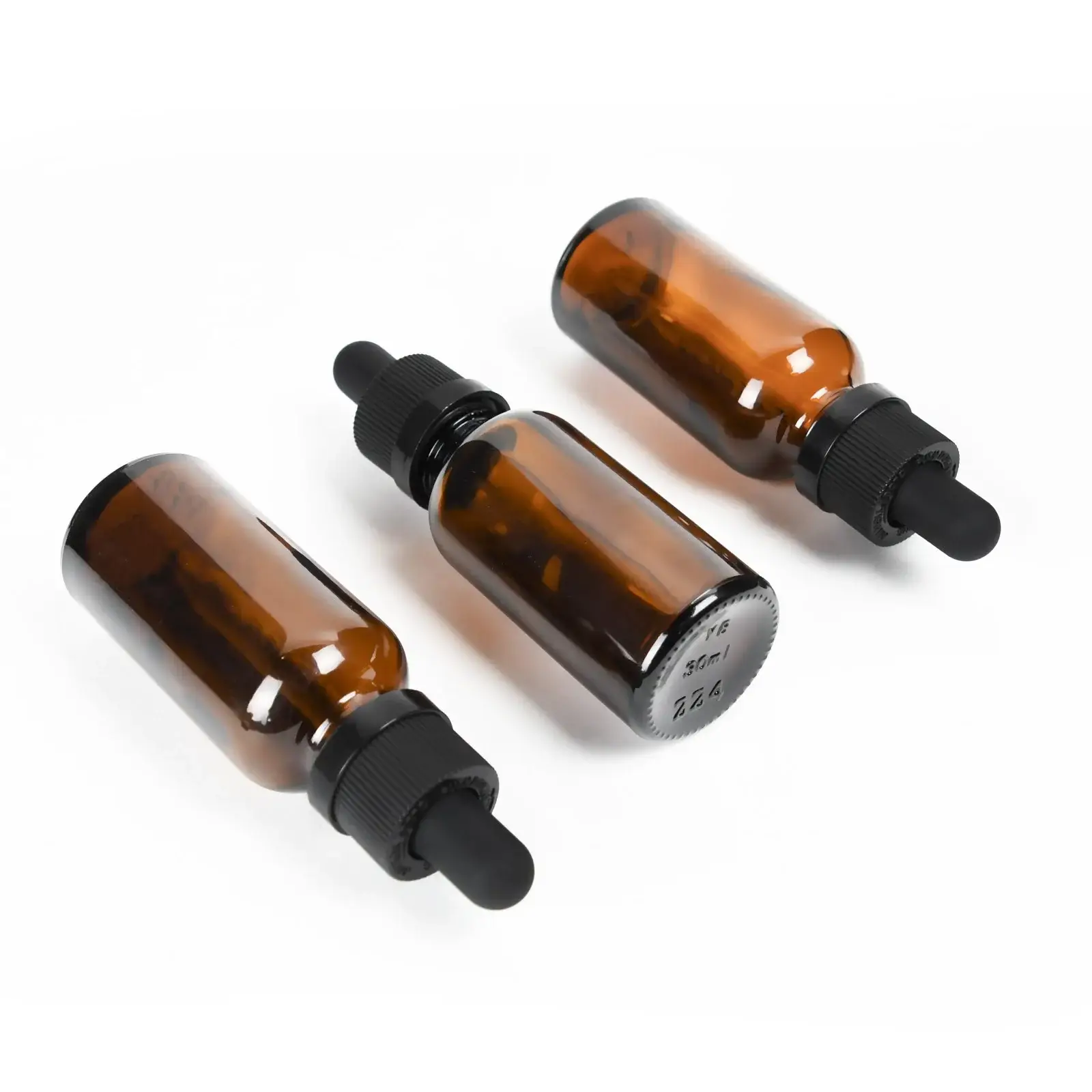 Human Objects® - Wholesale Essential Oil Holder - 30ml / 1oz Glass Tincture Graduated Dropper Bottles - Amber2