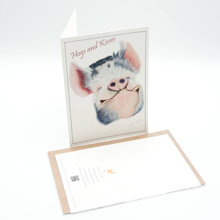 Valentine's Day Card - a pack of 5 - Hogs and Kisses for wholesale by Alan Taylor Art