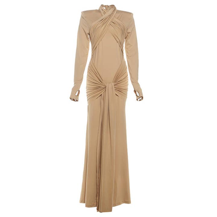 Svelte Seduction - Wholesale Gown – Women's - Elara Autumn Sexy Slim Fit Streamer Long Sleeve1