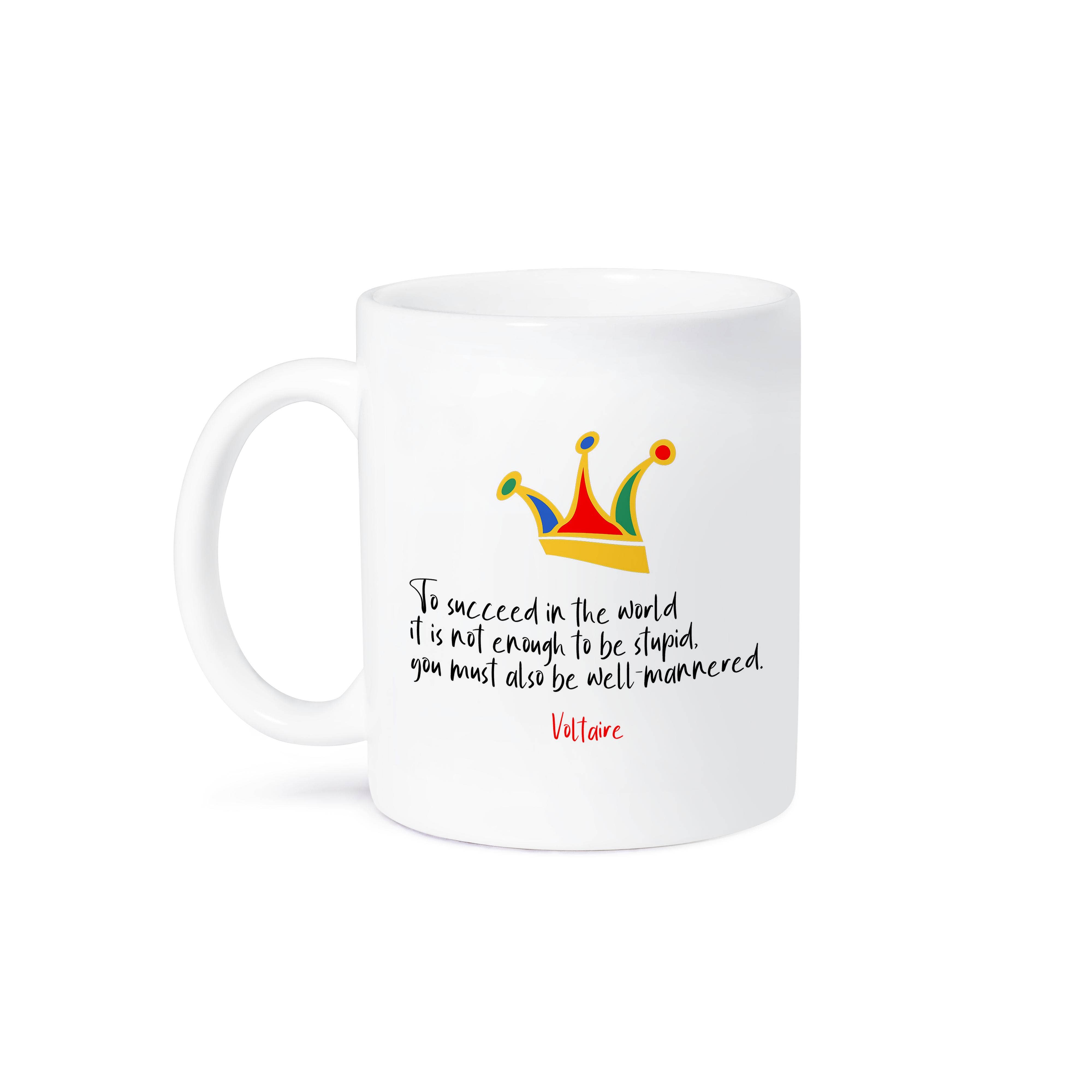 3dRose - Wholesale Coffee Mug - 3dRose, Voltaires quote. To succeed in the world it is not enough to be..., Mug8