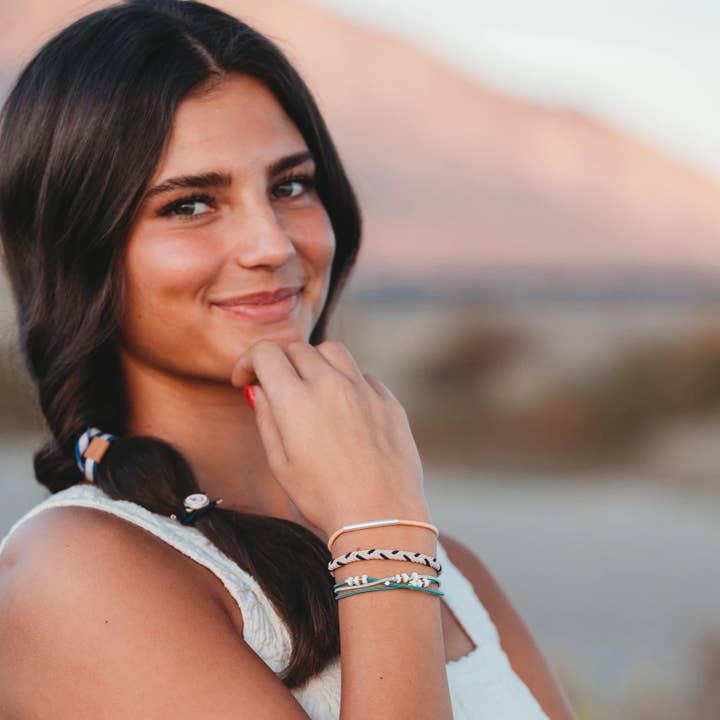 K'lani hair tie bracelets - Wholesale Jewelry Set - "Anchor" White & Gold Nautical Charm Hair Tie Bracelets6