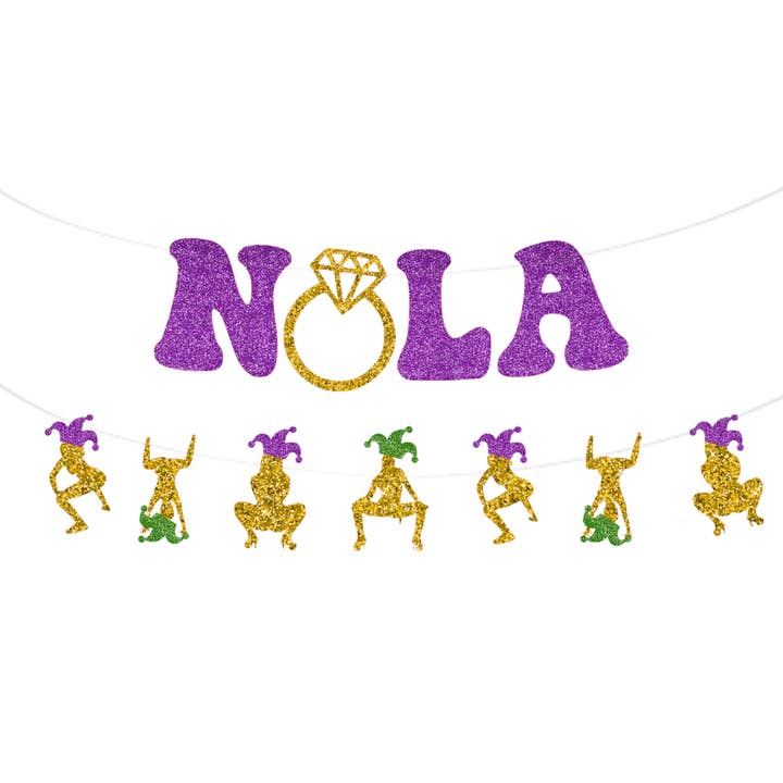 Ninalem's Party - Venta al por mayor Cartel/pancarta para fiestas - Pancarta de despedida de soltera de Nola New Orleans Mardi Gras