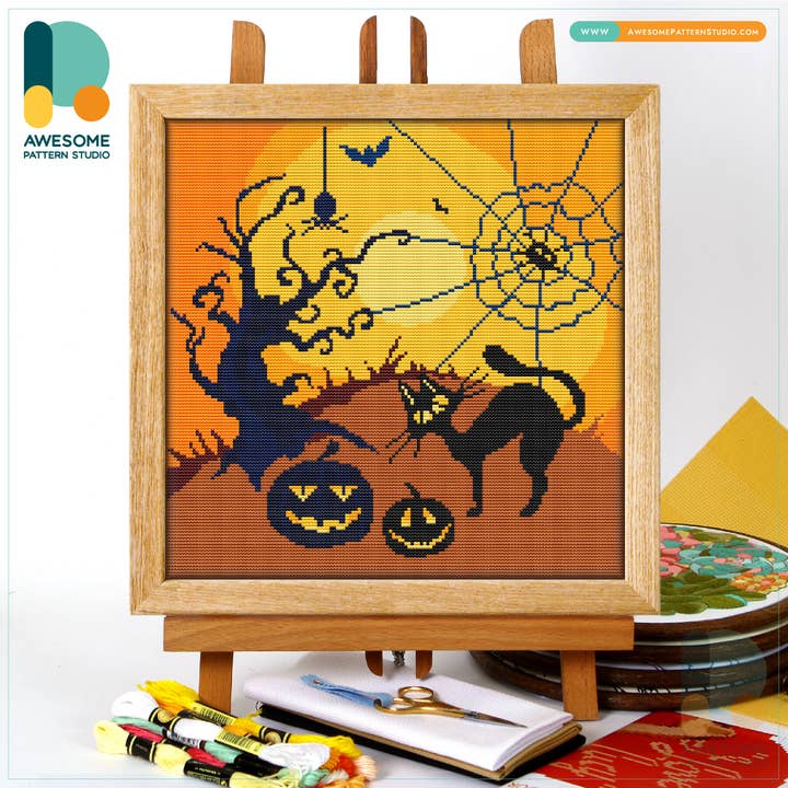 Awesome Pattern Studio - Wholesale Embroidery/Cross Stitch Supplies - CS1104 Halloween, Counted Cross Stitch Kit