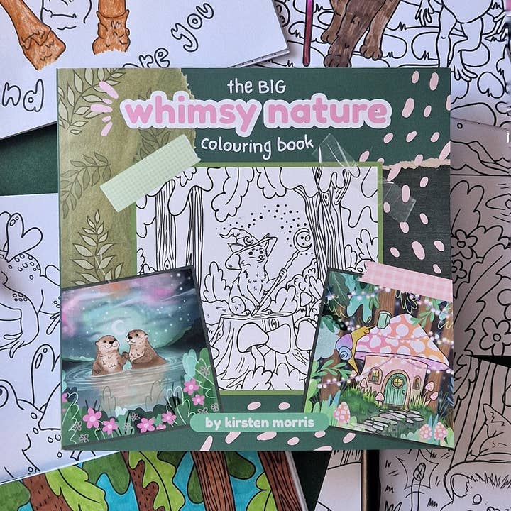 The BIG Whimsy Nature Colouring Book for wholesale by Of Sprites and Stitches