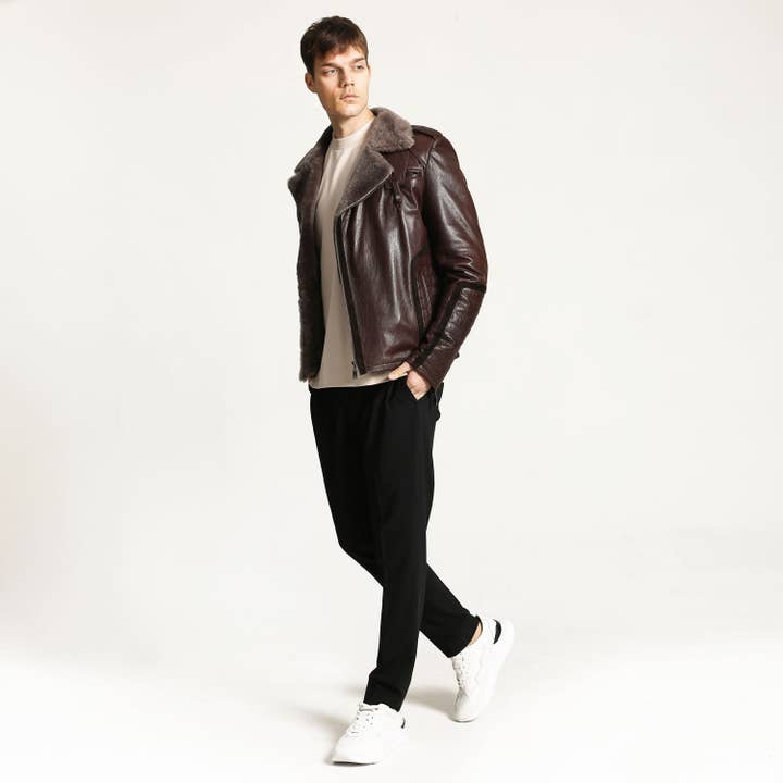 Dericlub – Großhandel Lederjacke – Herren – Herren-Jacke und Mantel aus echtem Lammleder mit Fell1