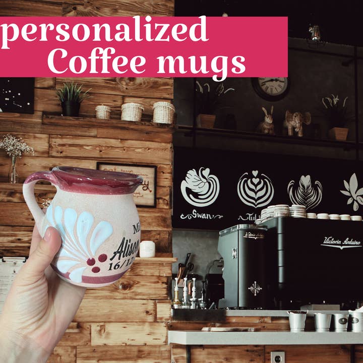 Doña Cata Art - Wholesale Coffee Mug - Personalized mugs coffee Barro Mexican Clay Cup restaurant