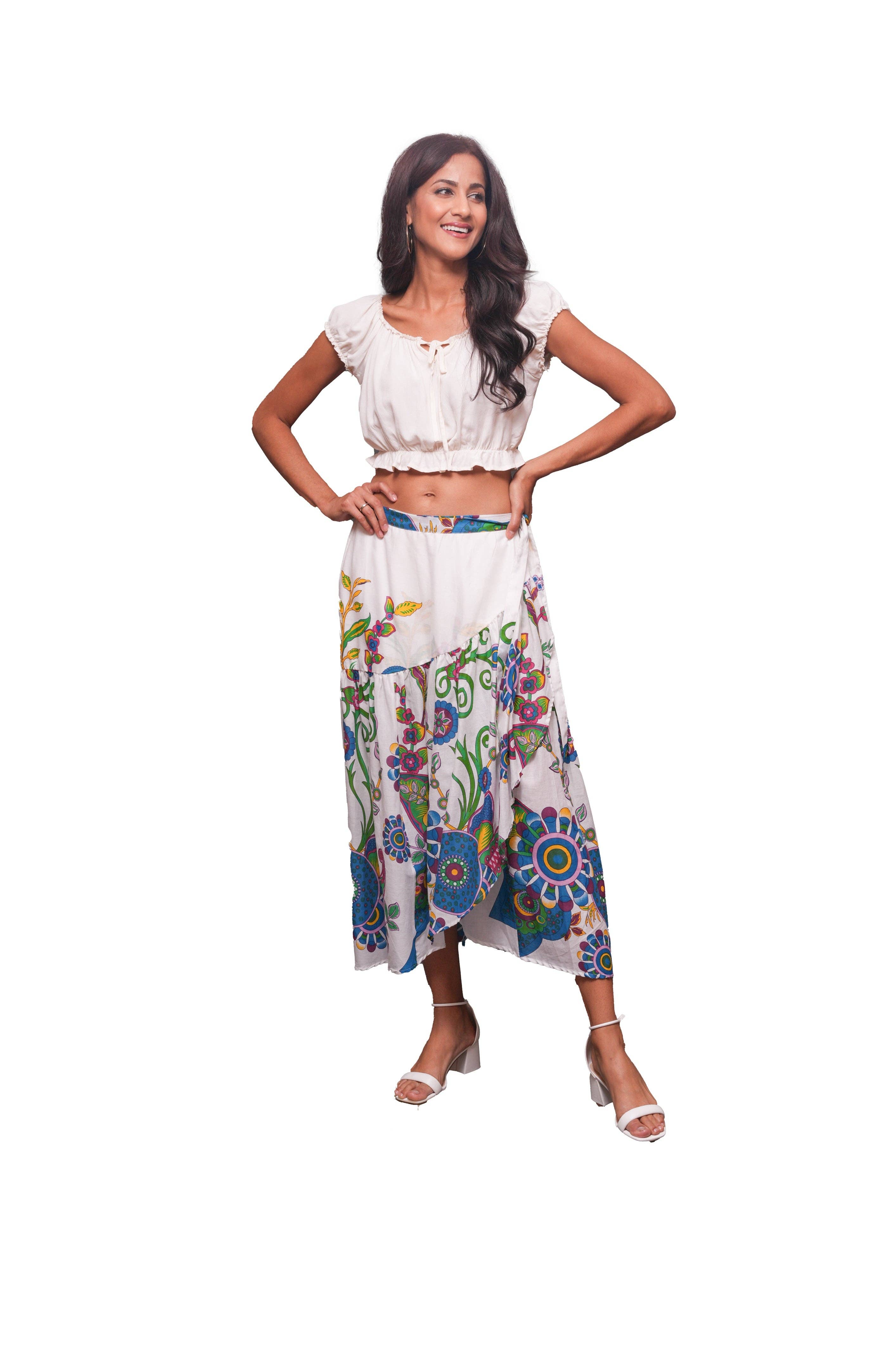 Sacred Threads - Venta al por mayor Falda - Mujer - Falda cruzada de verano Blossom Bloom1