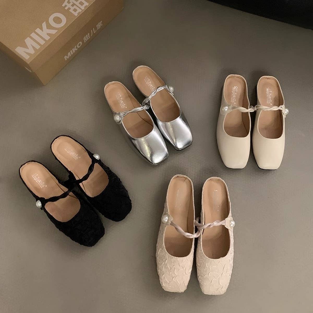 ACCITY - Wholesale Flats - Women's - Silver Open-Toe Slip-On Flat Sandals for Women_CWSHF00647