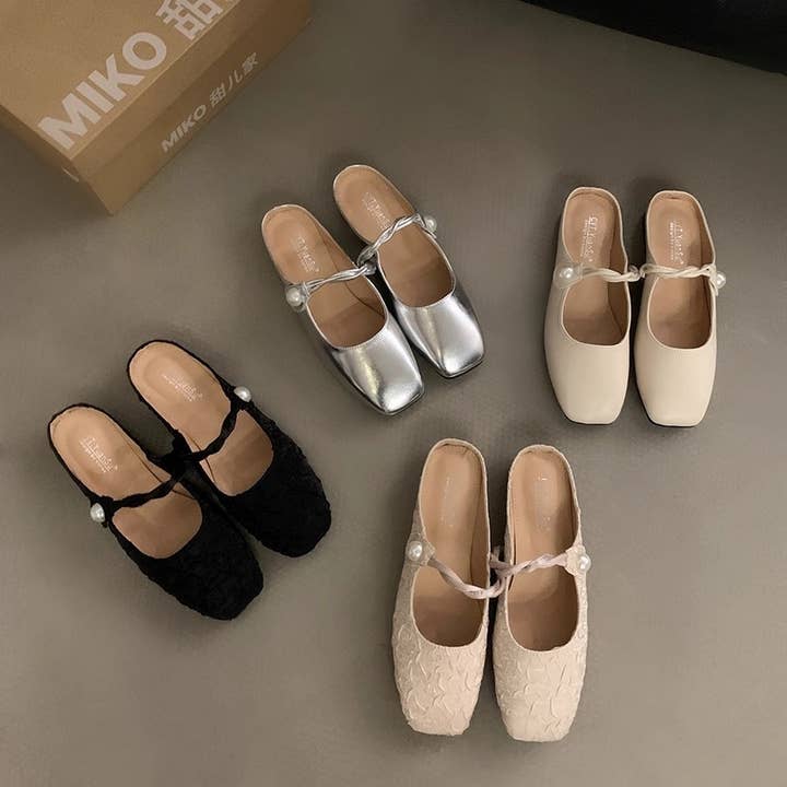 ACCITY - Wholesale Flats - Women's - Silver Open-Toe Slip-On Flat Sandals for Women_CWSHF00647