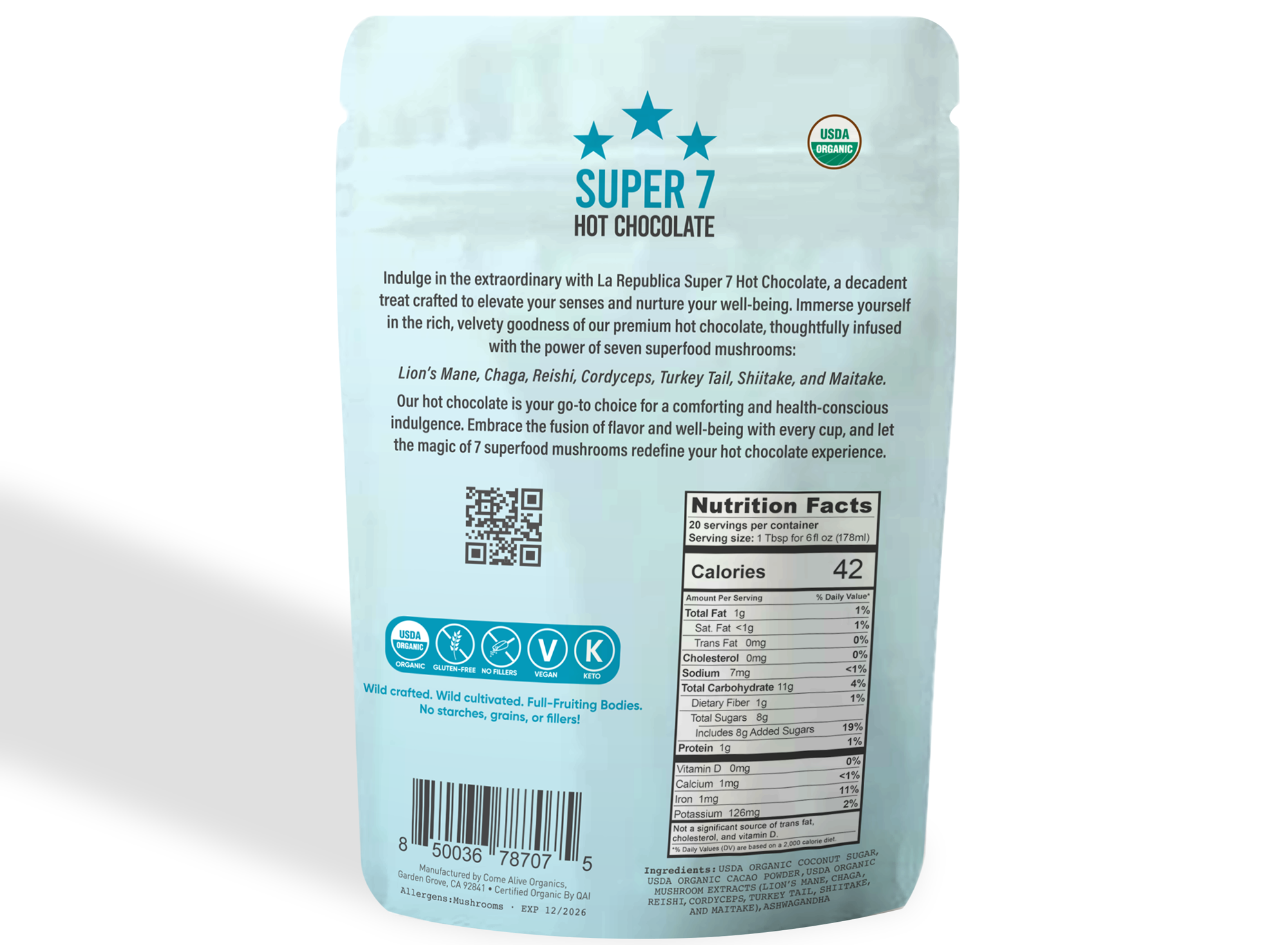 La Republica Coffee - Wholesale Hot Cocoa Mix/Kit - La Republica Organic HOT CHOCOLATE w Mushrooms + Ashwagandha5