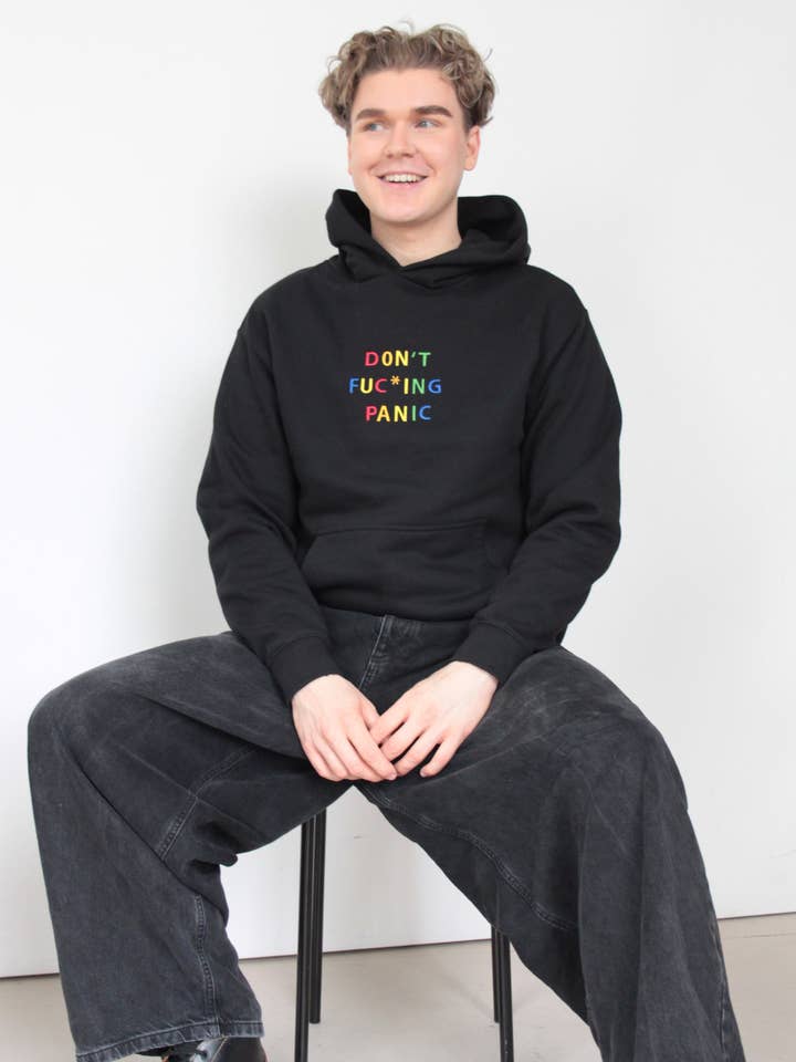 Don’t Fucking Panic – Black Jumper Hoodie for wholesale by Sara's threads