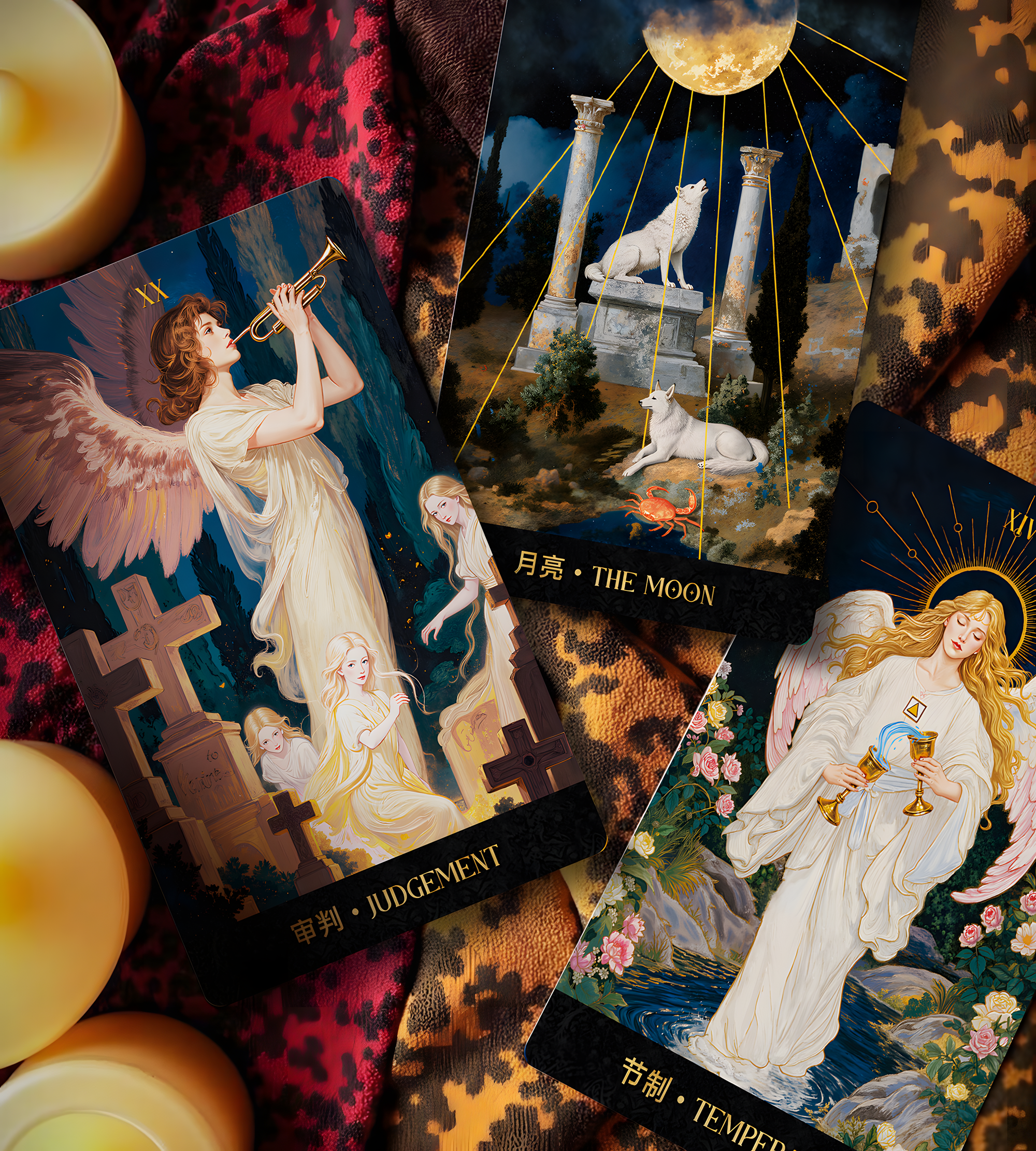 Vermilion Collection – wholesale Tarot-kort – Månskugga Blomsterlöfte Tarot17