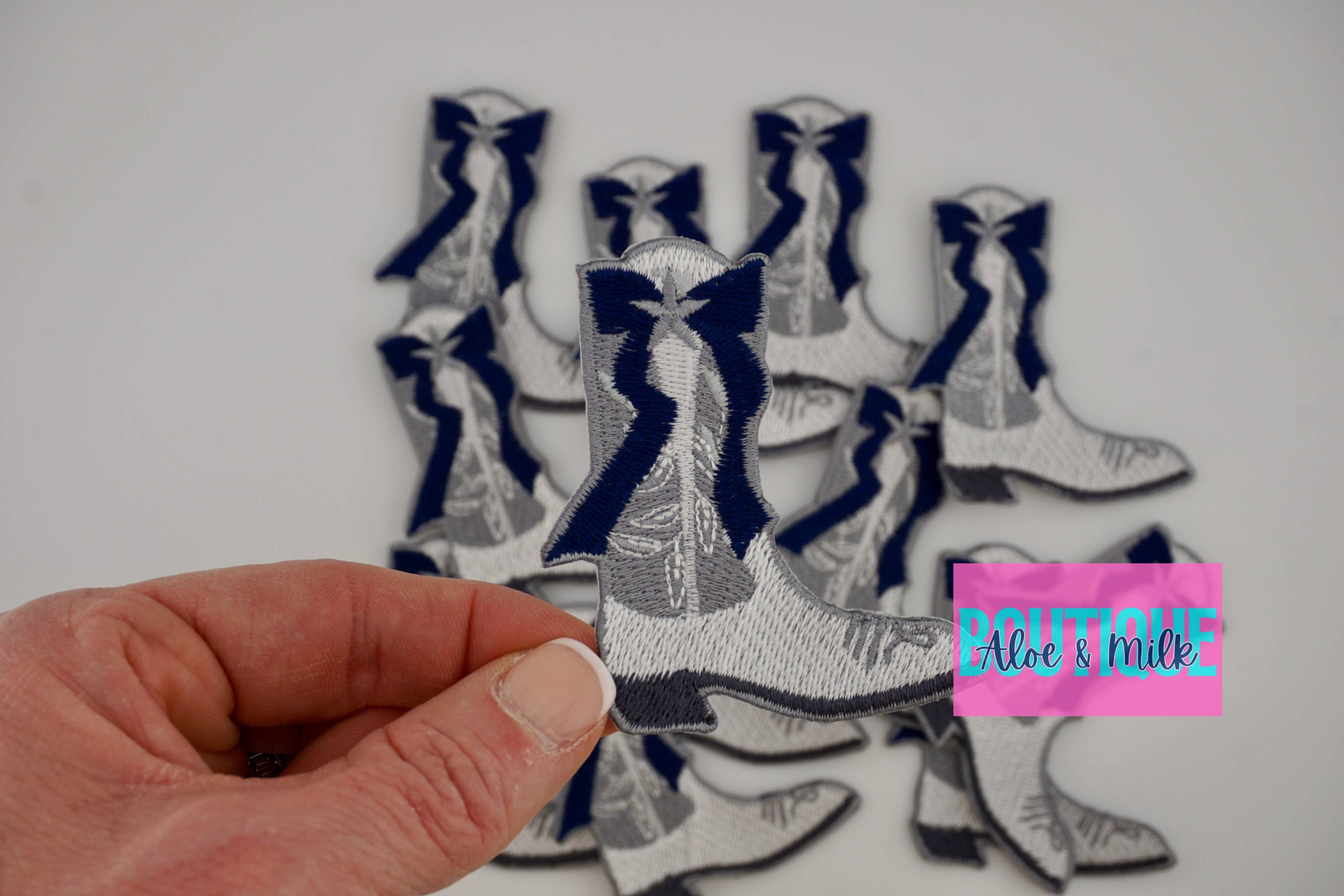 Aloe and Milk Boutique – wholesale Hat accessory – Women's – Boot with bow, western patch, cowgirl, cowboy, texas patch15