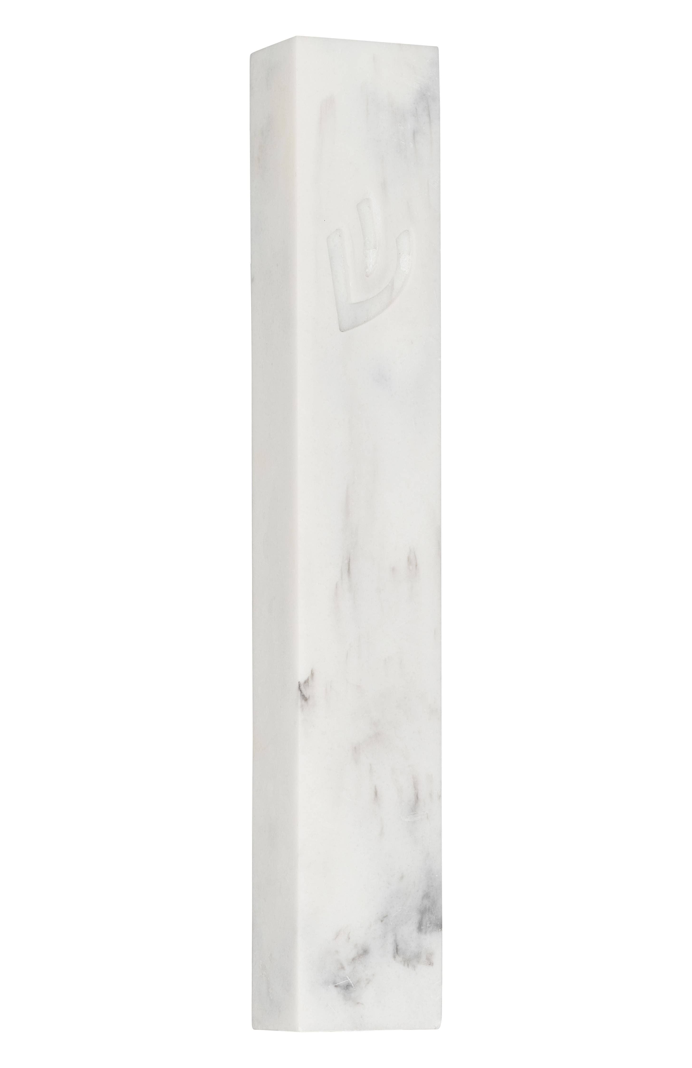A&S Mezuzot - Wholesale Decorative Tabletop Object - WHITE Marble Stone1