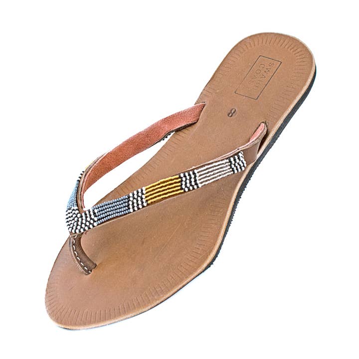 Swahili Coast - Wholesale Sandals – Women's - Atlas Metallic Beaded Leather Sandals - Flip Flop0