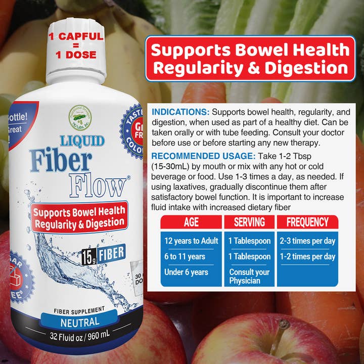 Nutritional Designs, Inc. - Wholesale Oral Supplement/Vitamin - Liquid Fiber Flow - Supports Bowel Health & Regularity