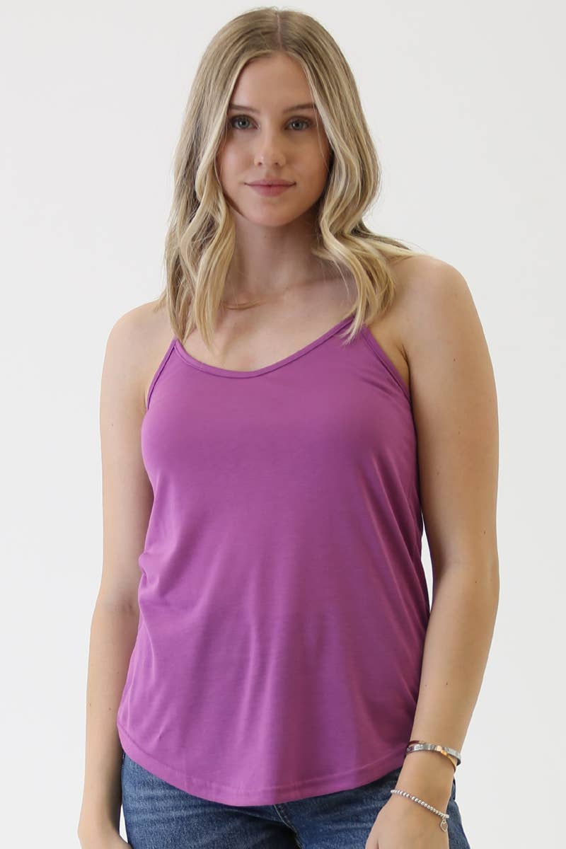 ANGIE - Vente Caraco – femme - DÉBARDEUR CAMISOLE À OURLET ARRONDI X2543-ASIS À DOS NAGEUR8