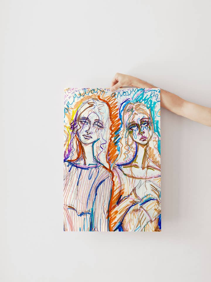 Psykedelisk Trippy eklektisk farverig mode kunsttryk for engroshandel hos Rhinestone Rodeo Art