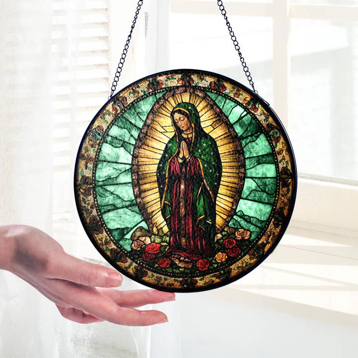 NVC Ecommerce LLC - Wholesale Suncatcher - Lady of Guadalupe Stained Glass Suncatcher, Religious Gift1