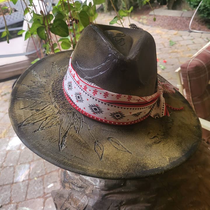 Distressed Sryle handmade Cowboy Hat with saying ,Cowgirl Ha for wholesale by Tumble hills