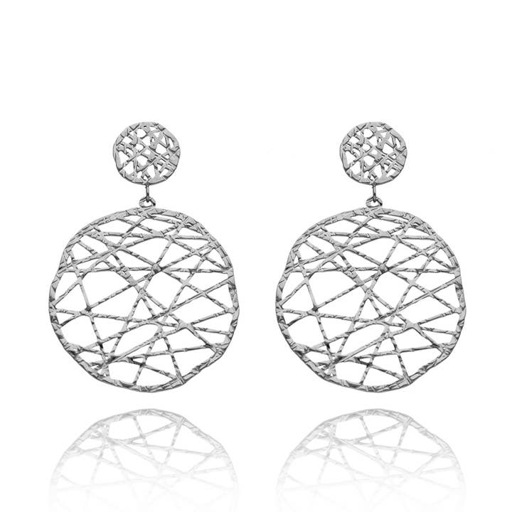 Ohrringe Silber Edelstahl Spinnennetz Dekor für den Großhandel von IngrossoFashion by INCI SRL