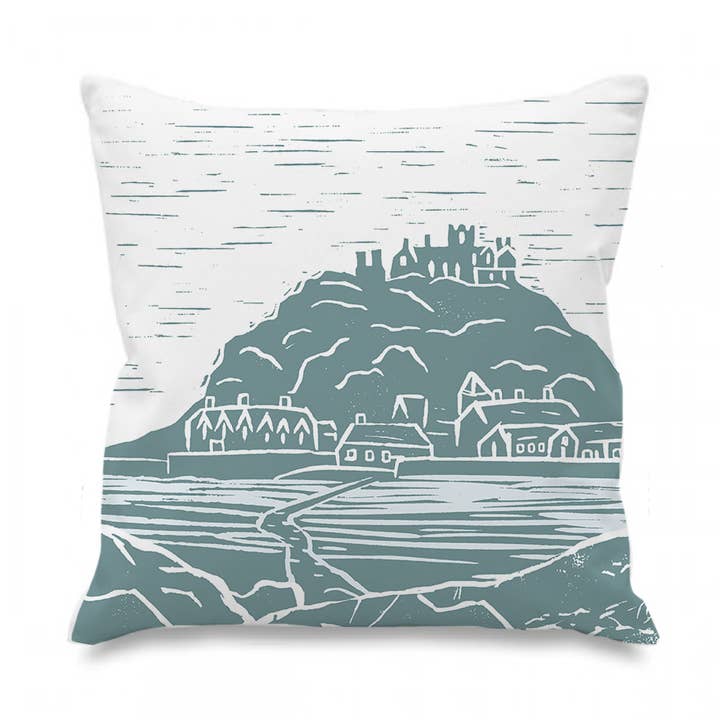 St Michael's Mount Lino Cushion for wholesale by Holly Woodman Textiles