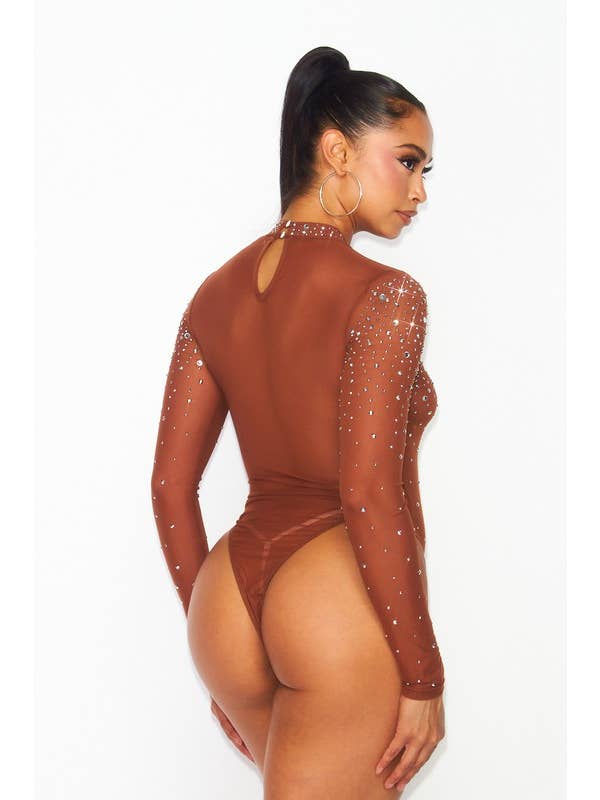 Boswell - Wholesale Bodysuit - Women's - Rhinestones Bodysuit