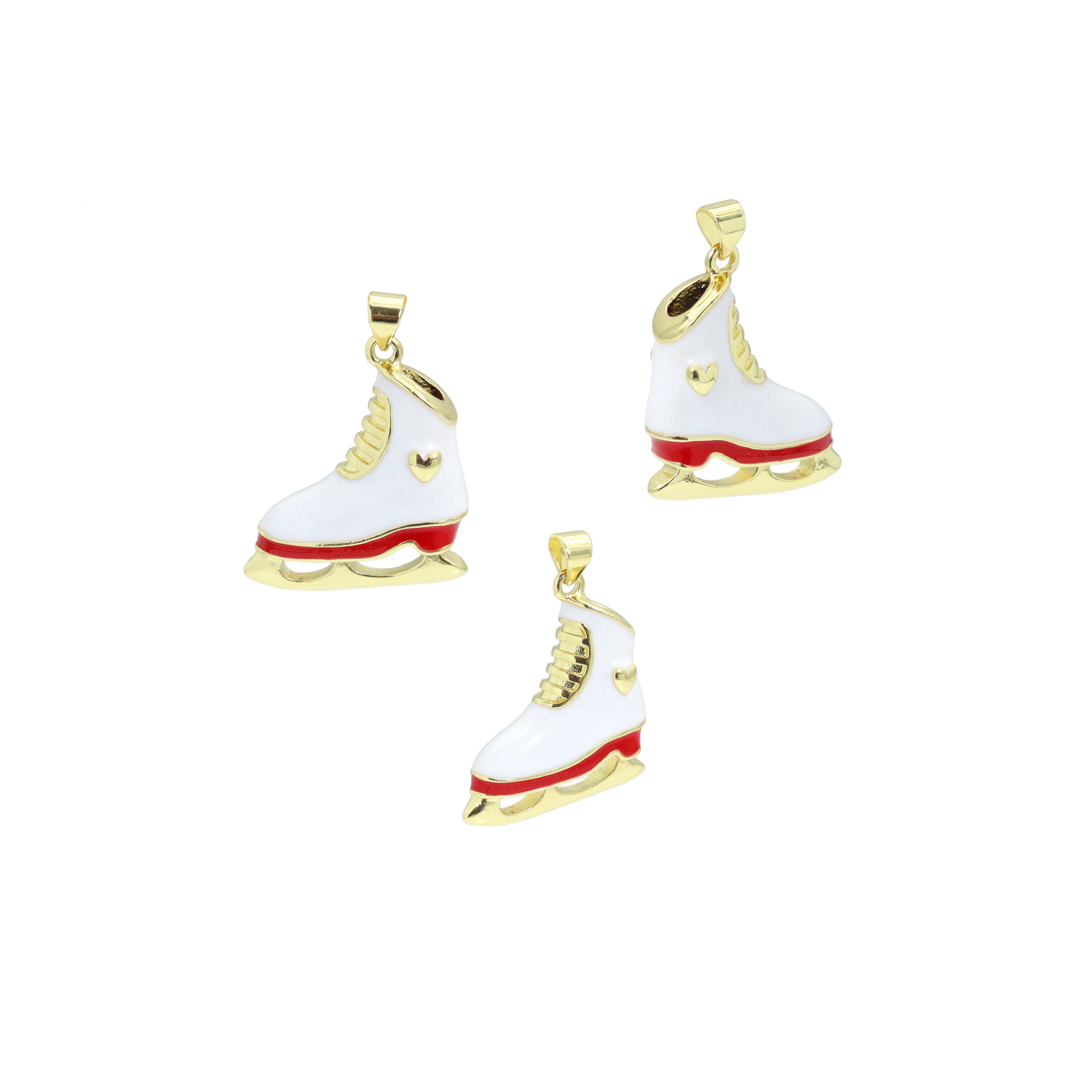 BestBeads&Beyond - Wholesale Individual Charm/Pendant - Enamel Ice Skating shoe Shape charm, Sku#LK12660