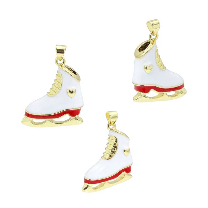 BestBeads&Beyond - Wholesale Individual Charm/Pendant - Enamel Ice Skating shoe Shape charm, Sku#LK12660