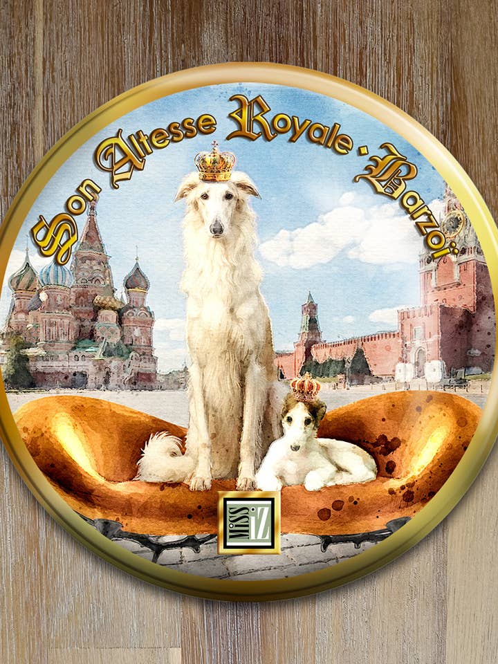 Espelho de bolso > Cão: BARZOÏ por atacado de Miss Iz