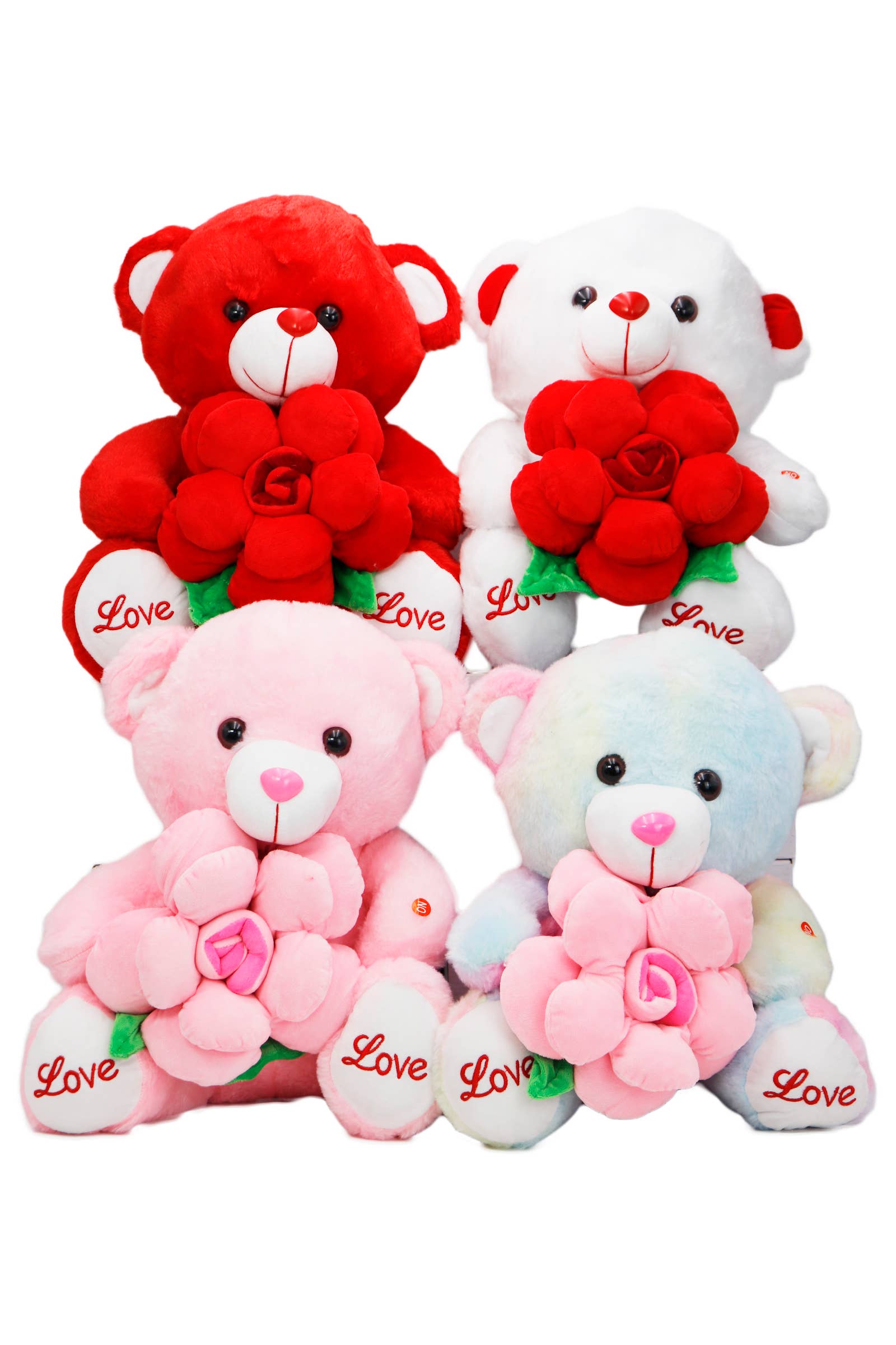 Cap Zone - Wholesale Stuffed/Plush Toy - Kids & Baby - Rose Flower Teddy Bear Music LED Stuffed Toy - 16 Inch2