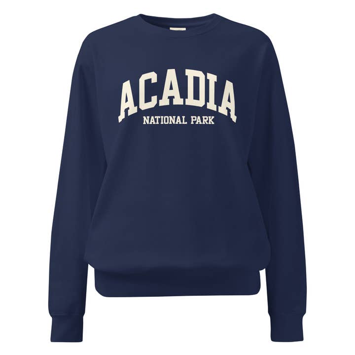 Sweatshirt du parc national d'Acadia | Style vintage universitaire du Maine | Cadeau douillet de la Nouvelle-Angleterre pour la vente par The Mainery