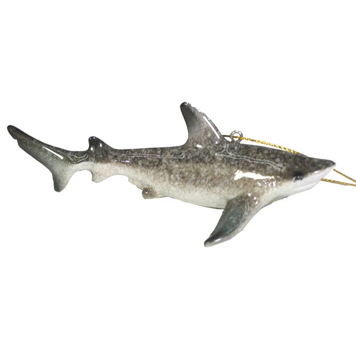Swimming Shark 4.75" Resin Christmas Ornament for wholesale by CB Home Collection