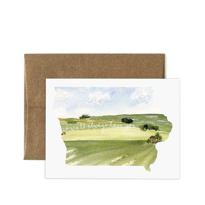 Caixa de Cartões de Saudação "Iowa'll Always Love You": Conjunto de 6 por atacado de Hello Neighbor Art