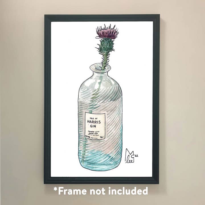 Thistle in Isle of Harris Gin Art Print for wholesale by Lee McGuire Art