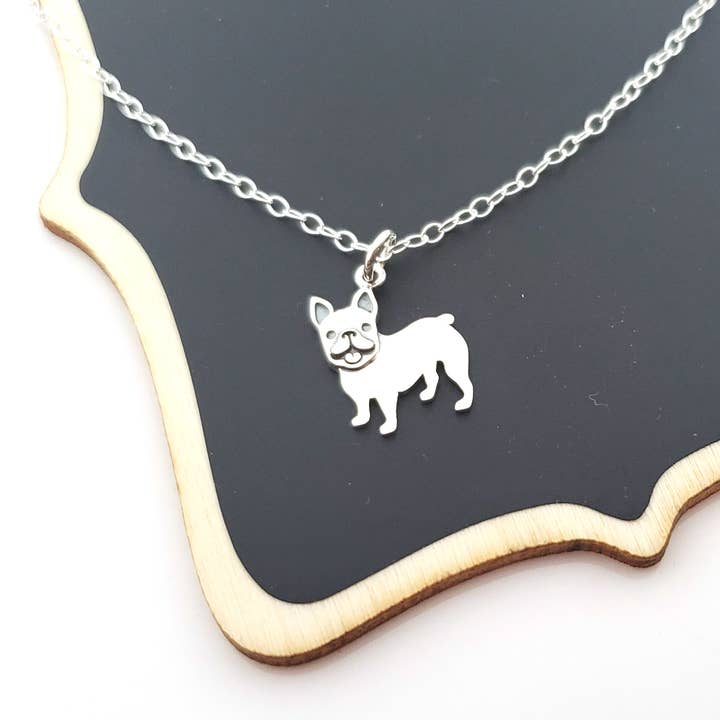 French Bulldog Charm Sterling Silver Necklace for wholesale by CY Design Studio