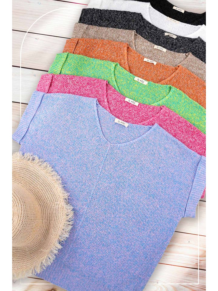 La Miel - Wholesale Knit Sweater - Women's - MCS3580-Soft Lightweight Loose Fit Textured Pullover Sweater32