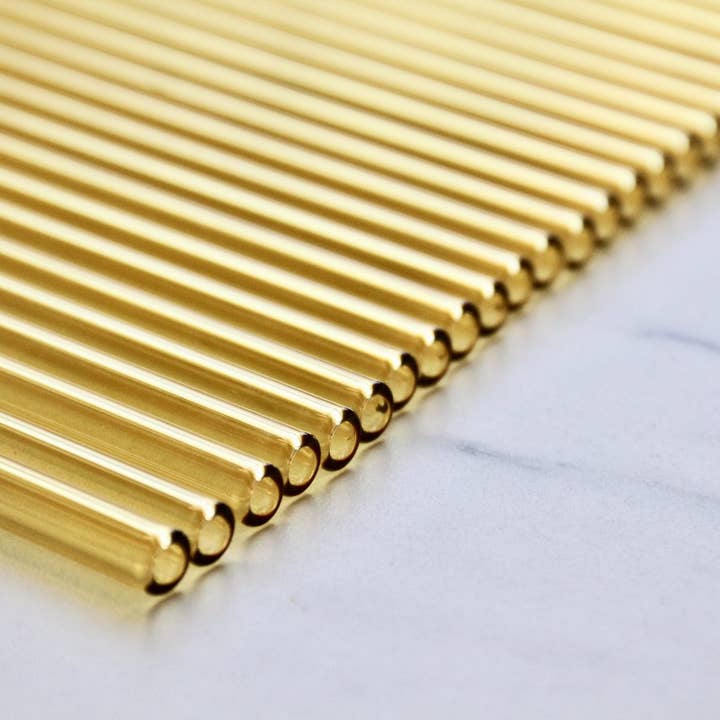Gele rietjes van borosilicaatglas - 25 stuks voor wholesale door Happy Straw