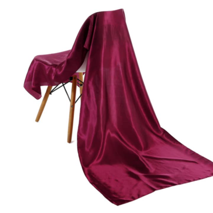 Long dark red satin scarf for wholesale by Emilie collection