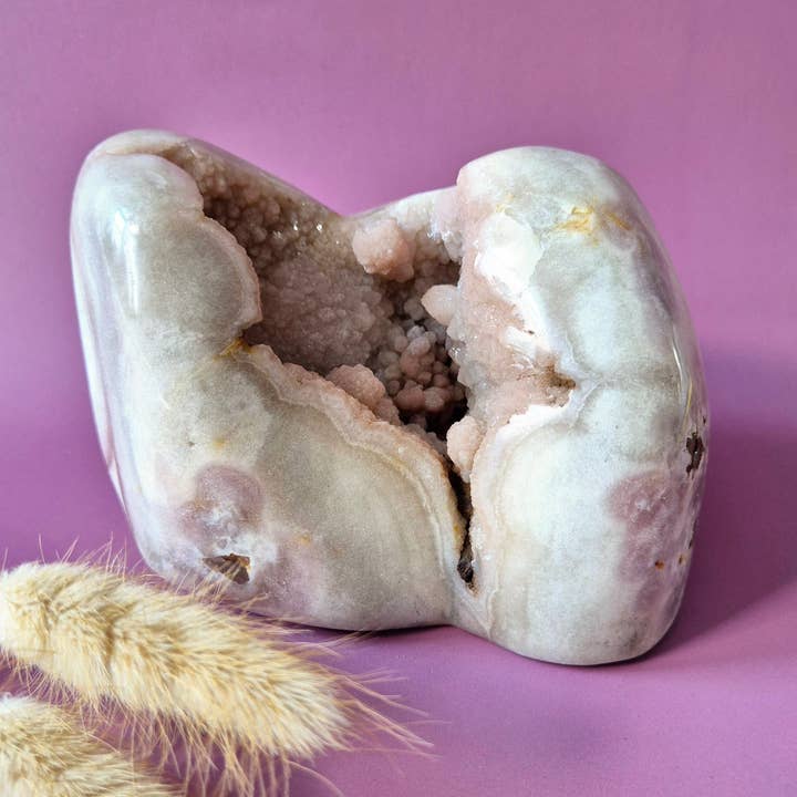 XL Gemstone Druzy Pink Amethyst Geode Freeform of 1666 grams Statement Piece for wholesale by Moonlight Gemstones