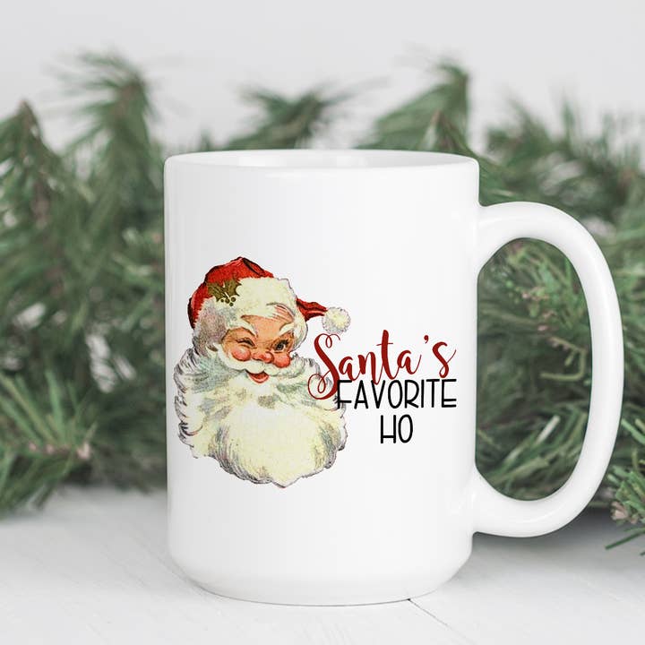 Santa's Favorite Ho Coffee Mug for wholesale by Blush and Bold Collective
