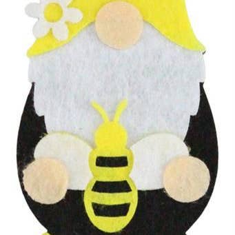 17"Oah Bee Kabouter Pluk Wit/Geel/Zwart MN0197 voor wholesale door DecoExchange