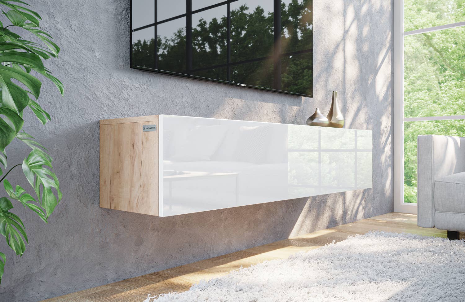 PLATAN ROOM - Wholesale Console Table - TV Cabinet TV Stand 140 cm Hanging or Standing11