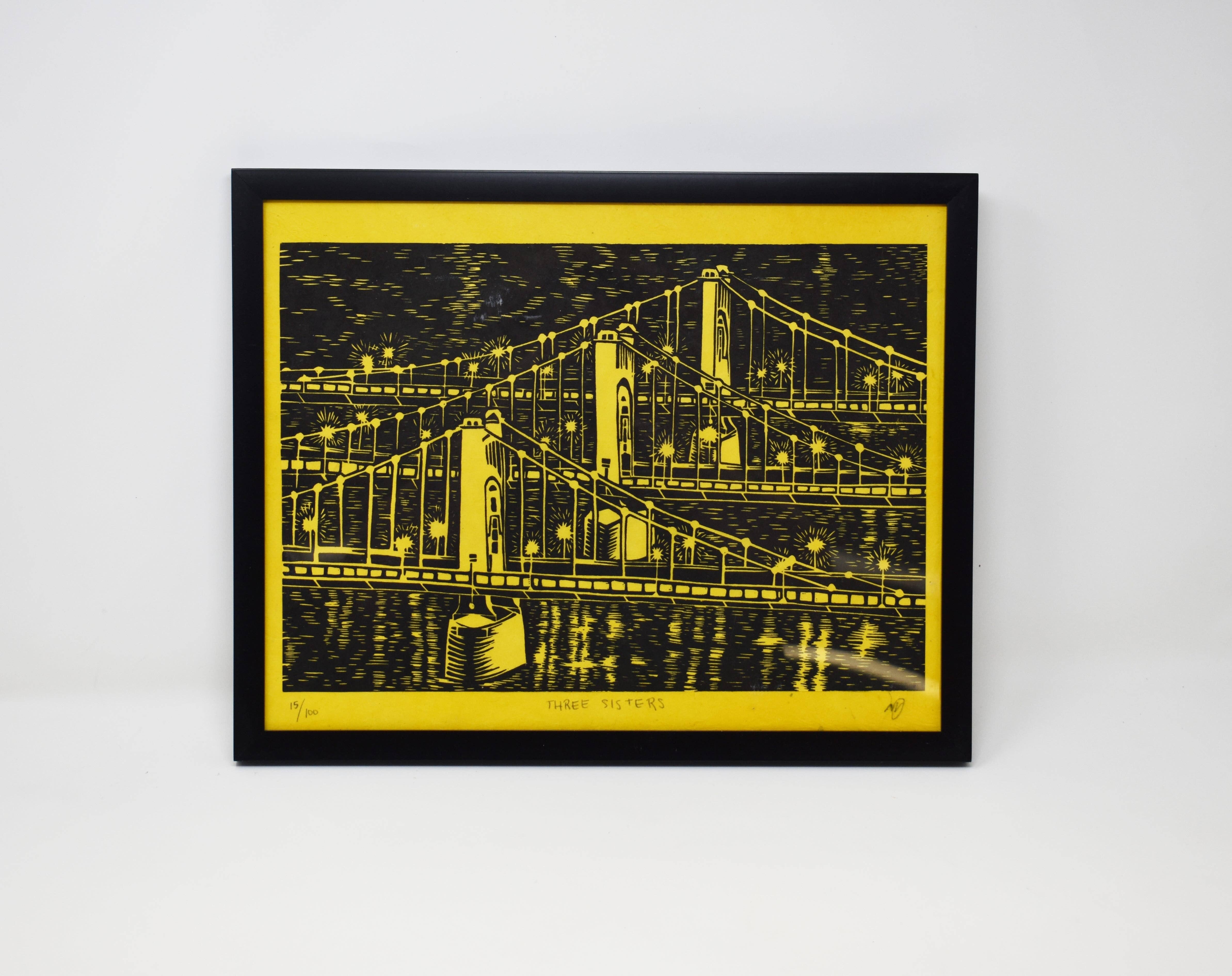 Morganite Press - Wholesale Art Print - Three Sisters Bridges Print - Pittsburgh