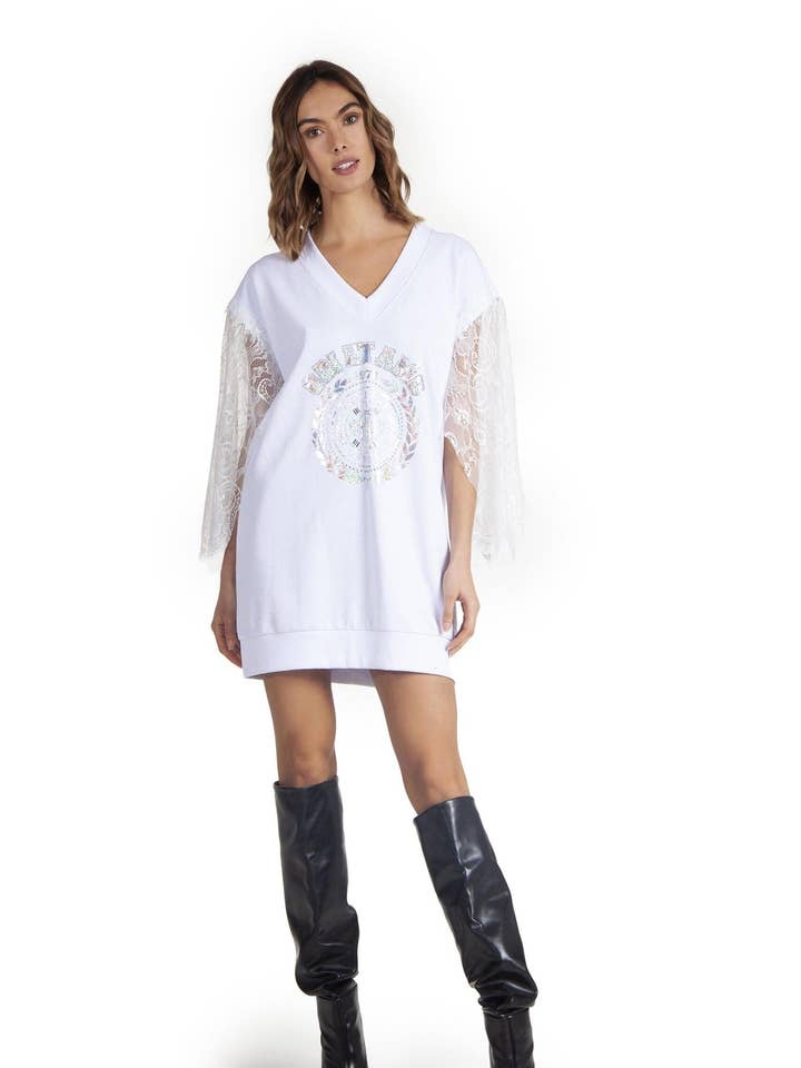 Blonder og print kjole for engroshandel hos ODI ET AMO