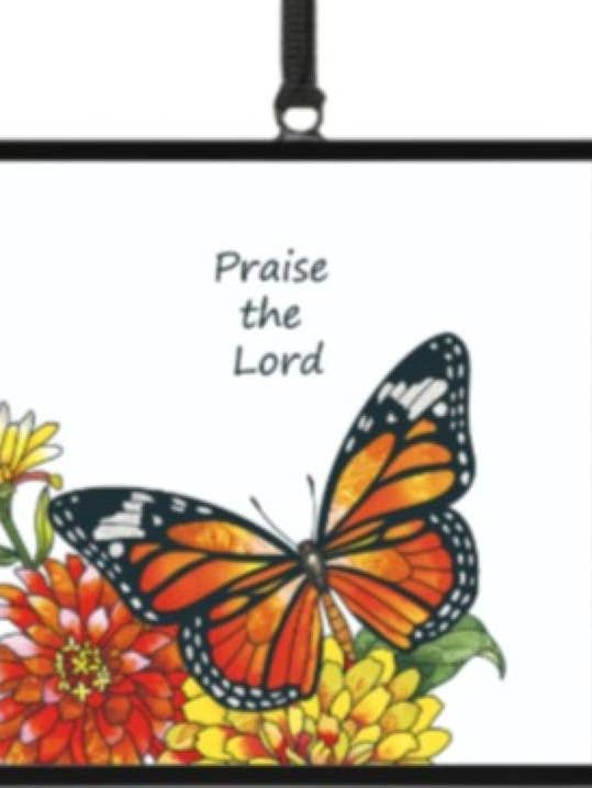 Lodate il Signore - Cattura sole in vetro 4" x 4" con nastro per la vendita all'ingrosso da parte di Bridgeton Hall